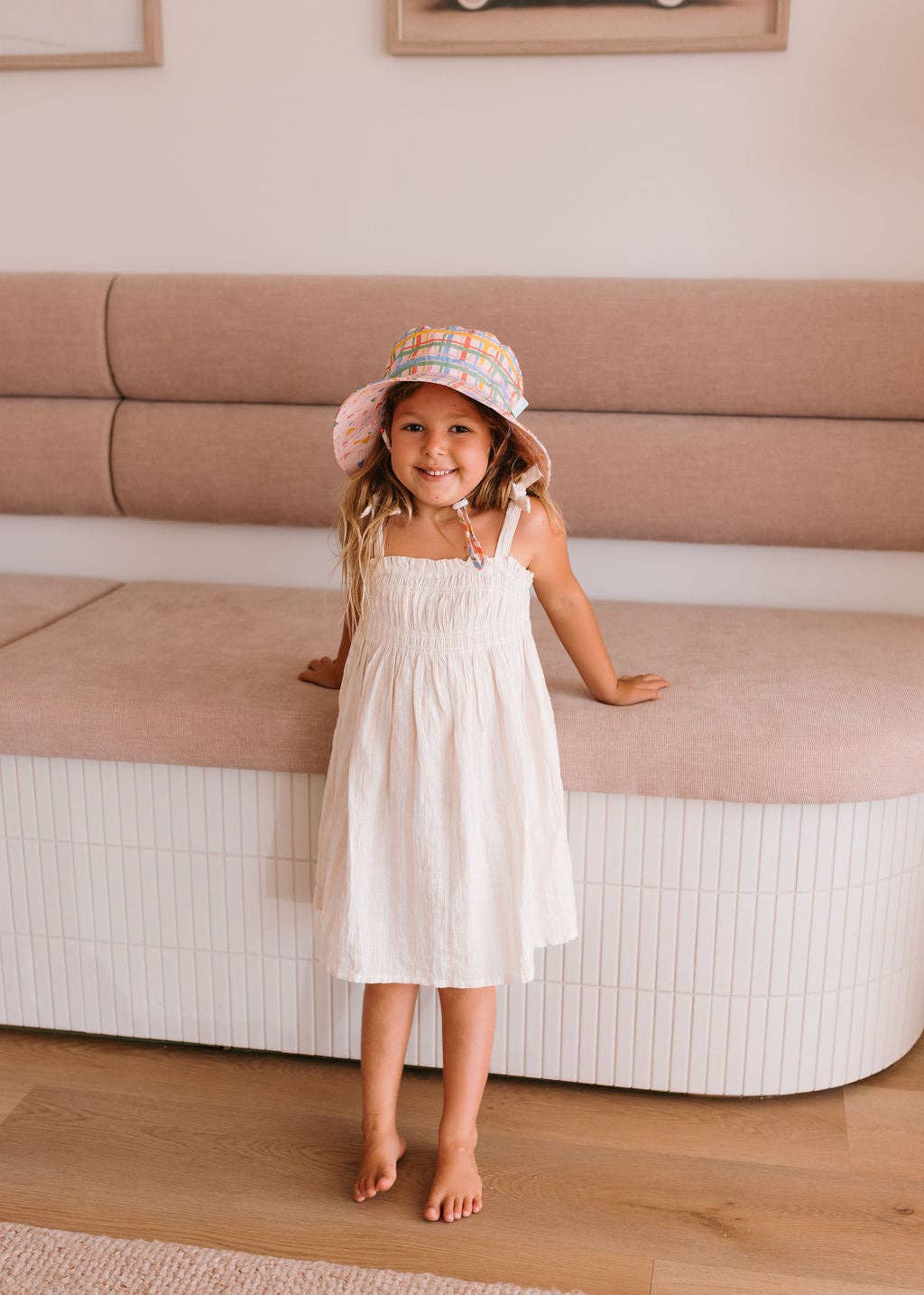 Wide Brim Bucket Hat | Pink Picnic
