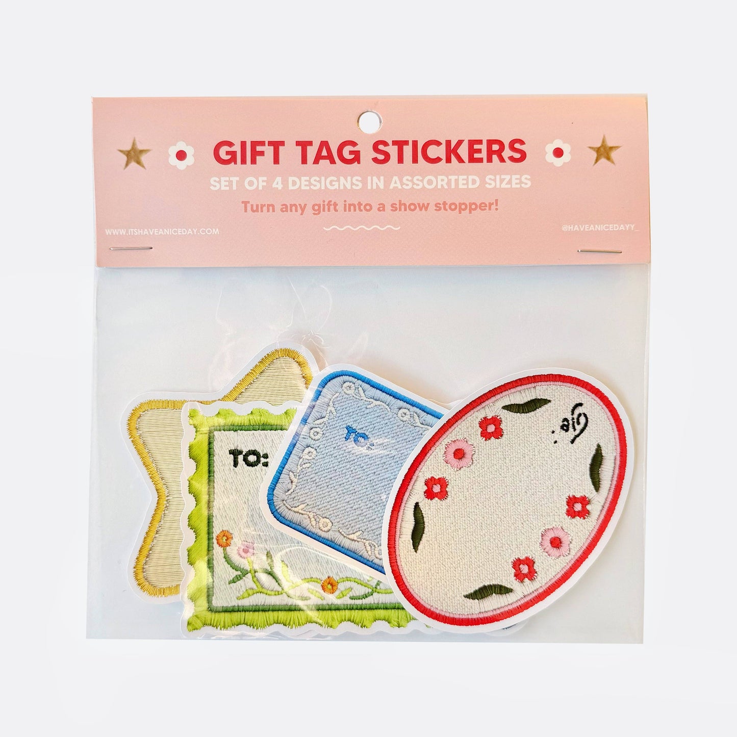 Gift Tag Stickers | Embroidered Patch