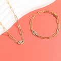Evil Eye Paperclip Chain Bracelet | More colours avail