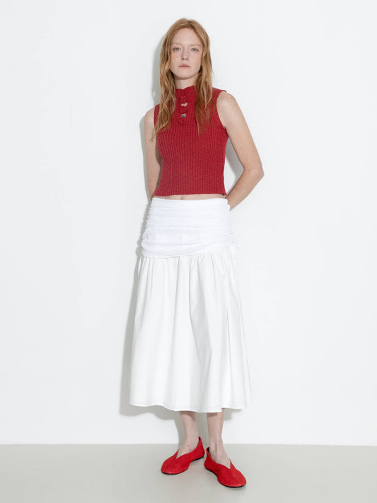 Flower Sleeveless Knit Top