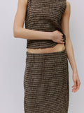 The Sab Skirt | Plaid Crinkle Midi Skirt