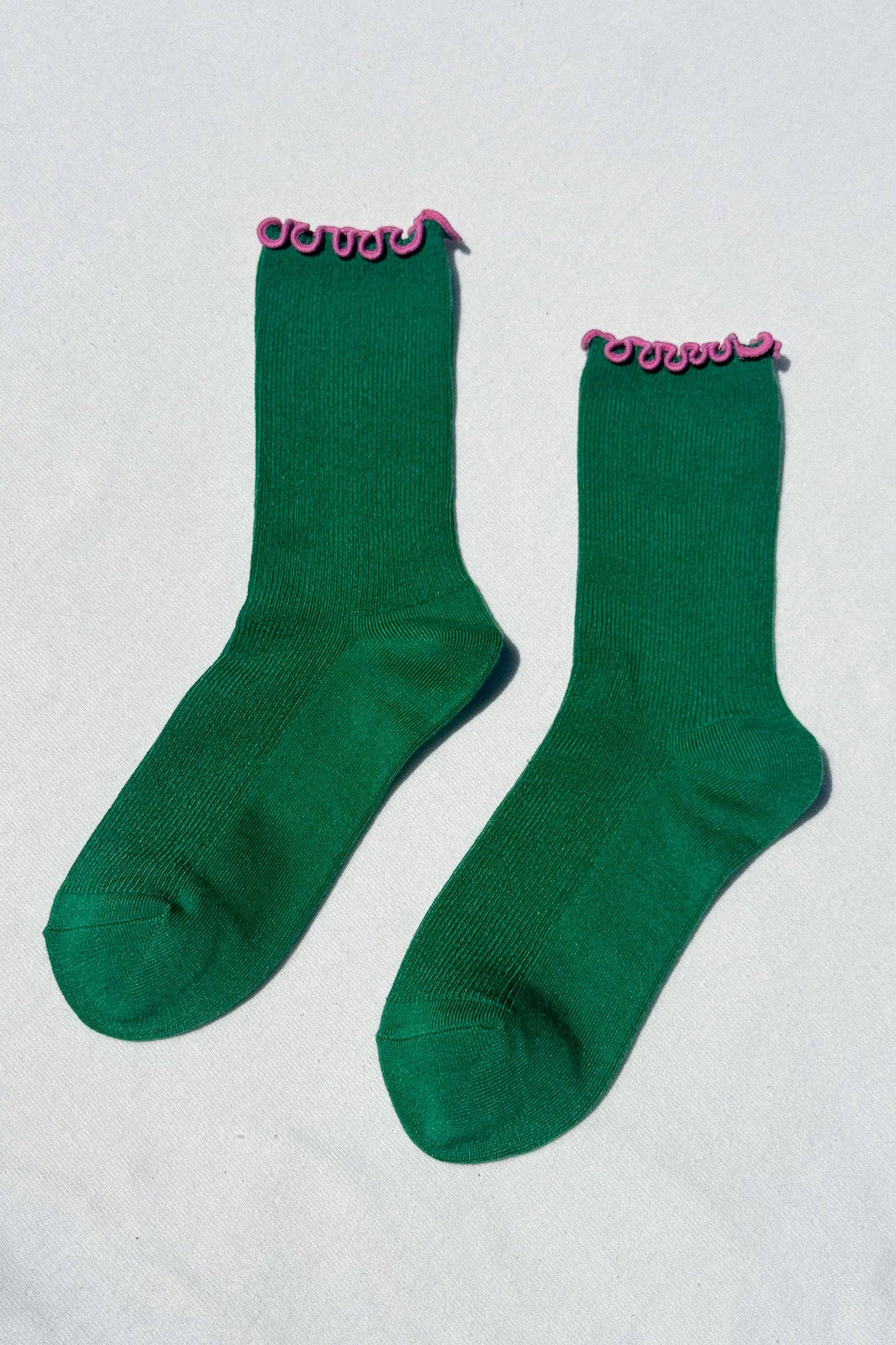 Ruffled Modal Socks | Green