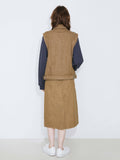 Denim Waistcoat | Saddle Brown