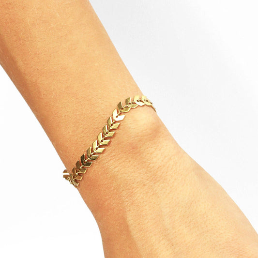 Chevron Chain Bracelet | Gold & Stainless Steel