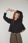 Cotton Pleated Blouse | Black