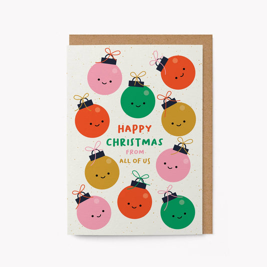 Happy Christmas from all of us - Seasonal Greeting Card