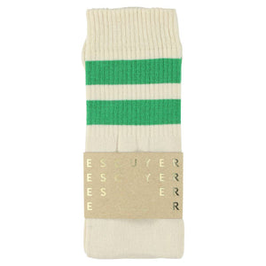 Unisex Tube Socks | Ecru & Bright Green