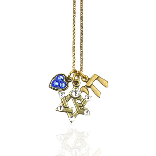 Davina  Crystal Jumble Charm Necklace