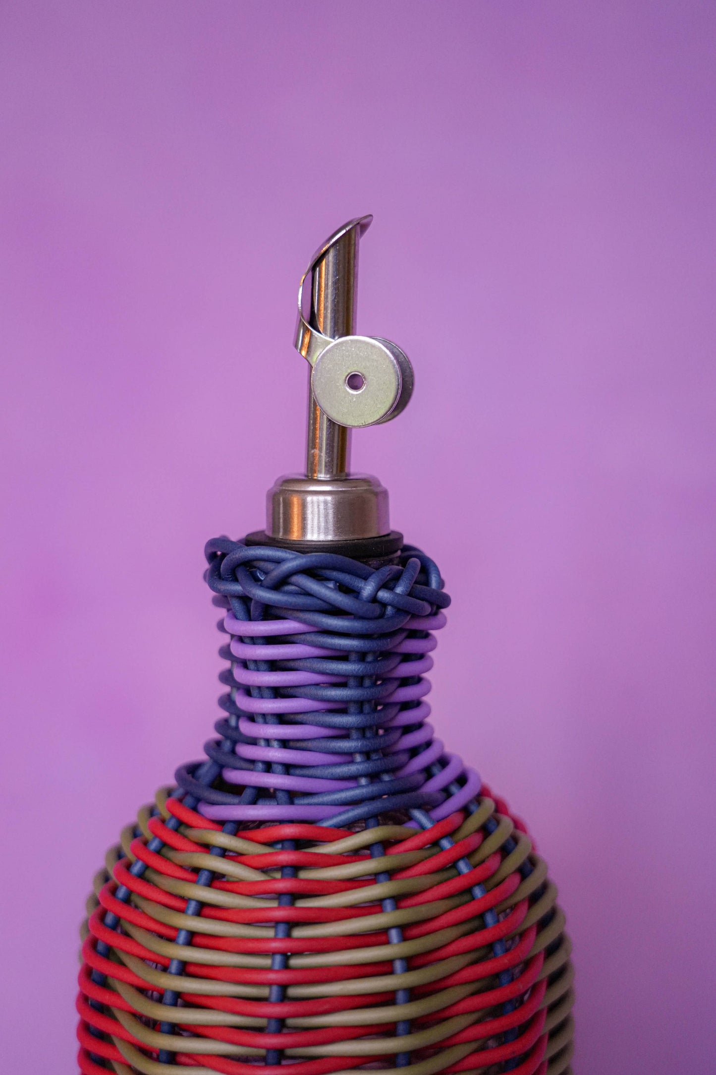 Oil Decanter | Red & Olive