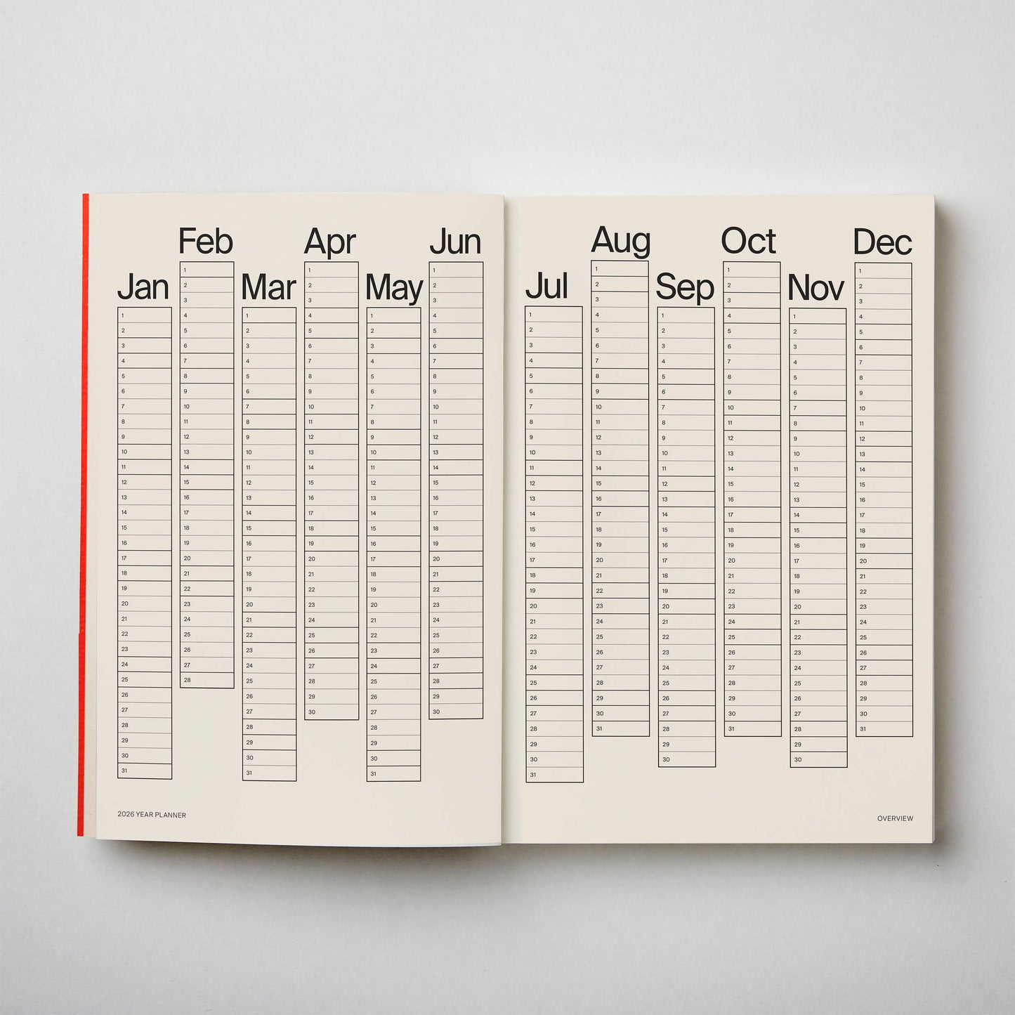 Red 2026 Planner | Day per page