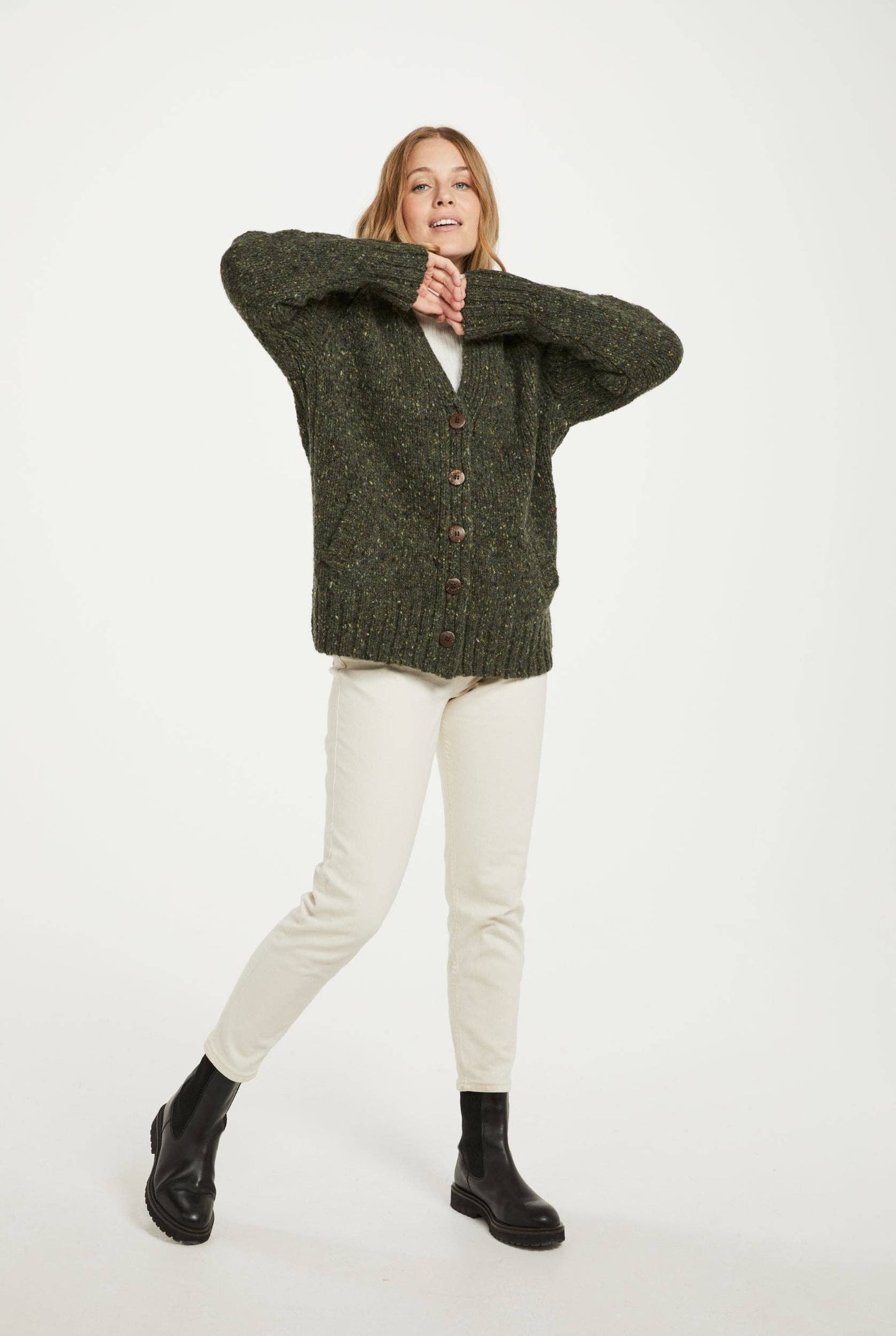 Bonny Glen - Tweed Cardigan | Green