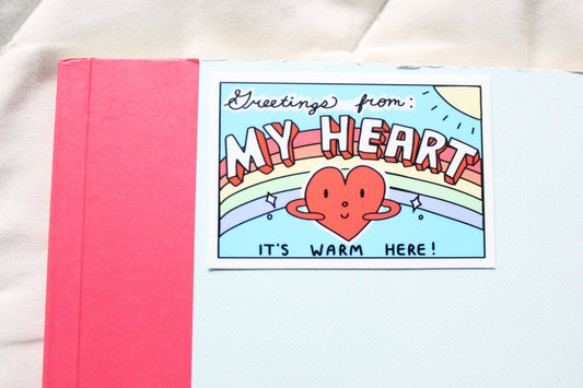 Greetings From My Heart Sticker
