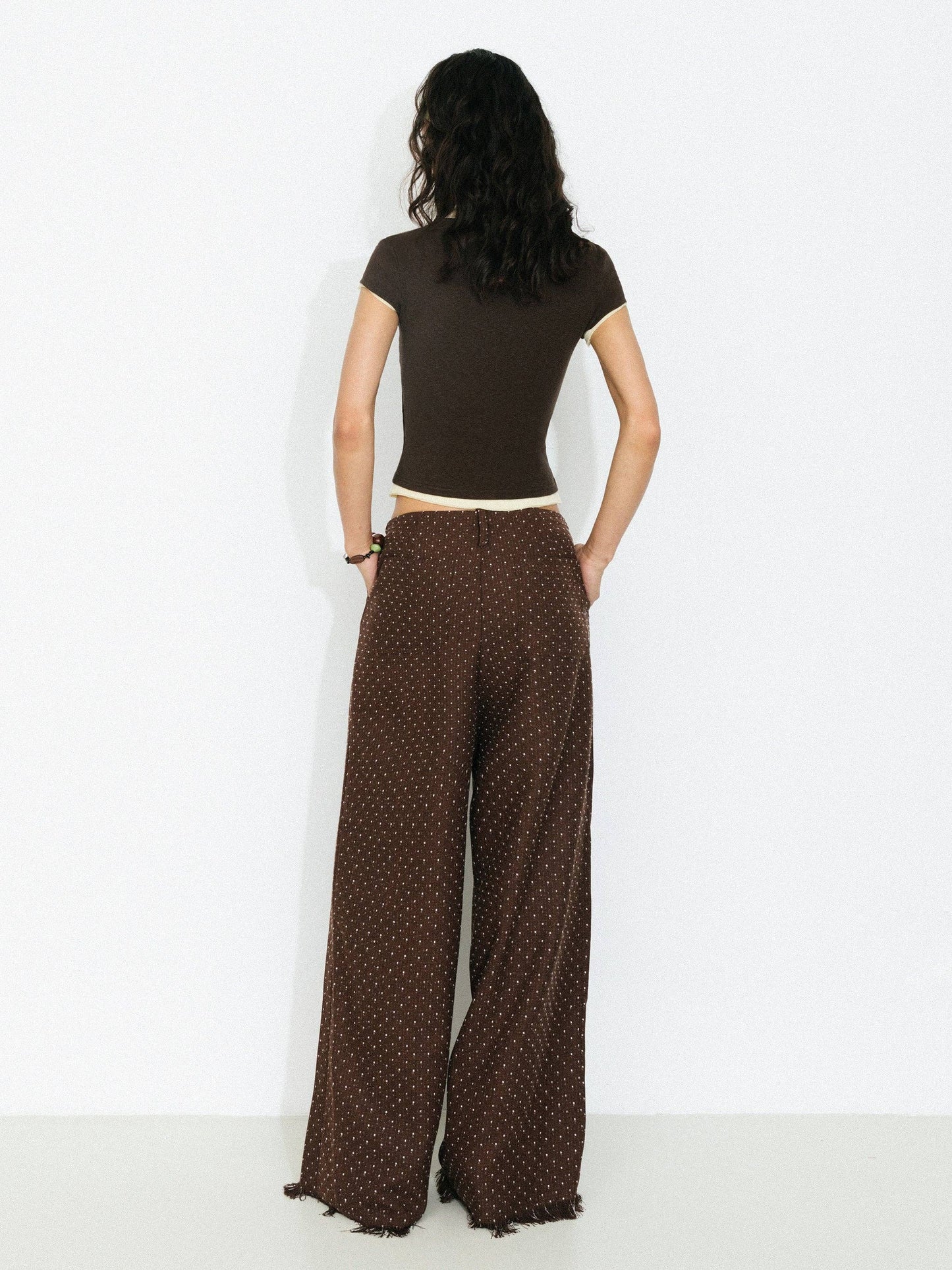Wide-Leg Trousers | Polka Dot Fringe
