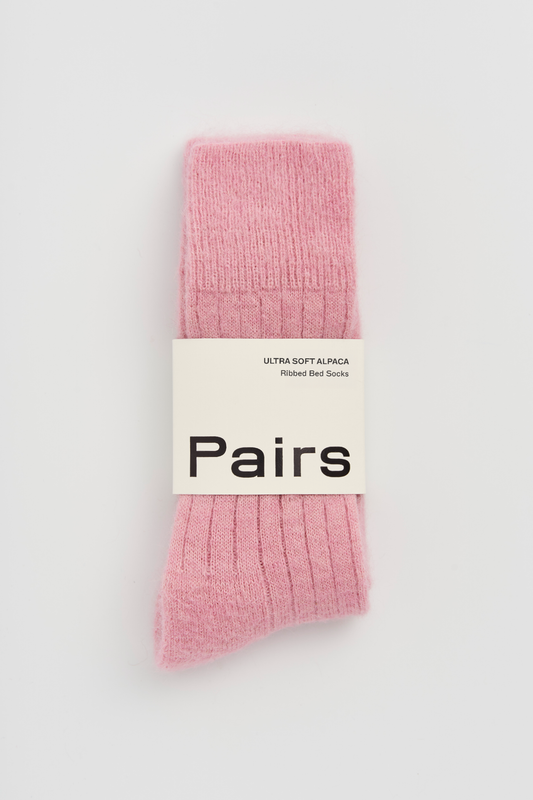 Ultra Soft Alpaca Ribbed Bed Socks | Various Colours