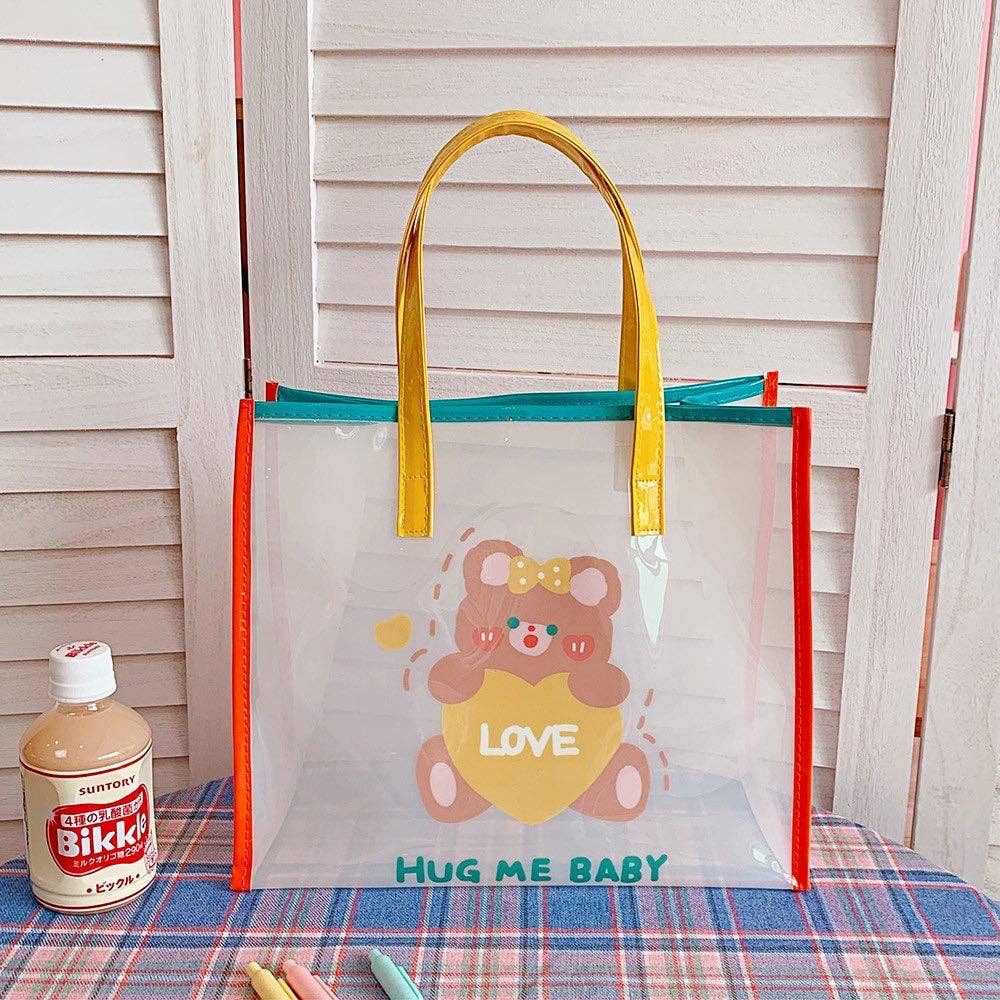 Cute Jelly Tote Bag | Bear & Bunny Print