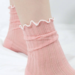 Women's Crew Sock | Sheer Ruffle