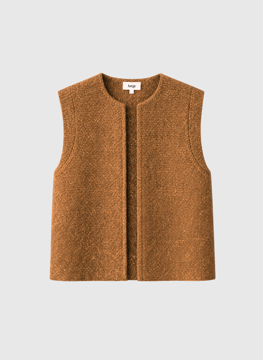 Vest Cardigan | Caramel