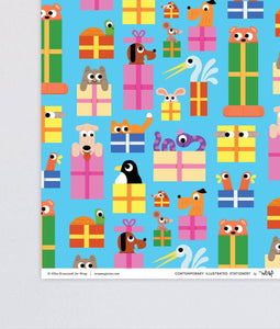 'Birthday Animals' Gift Wrap | 1 Sheet