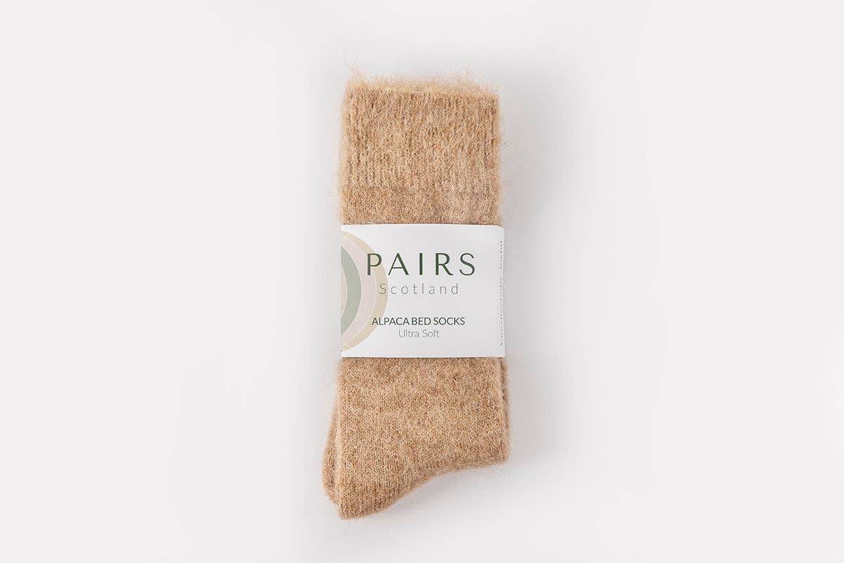 Ultra Soft Alpaca Bed Socks | Undyed Fawn