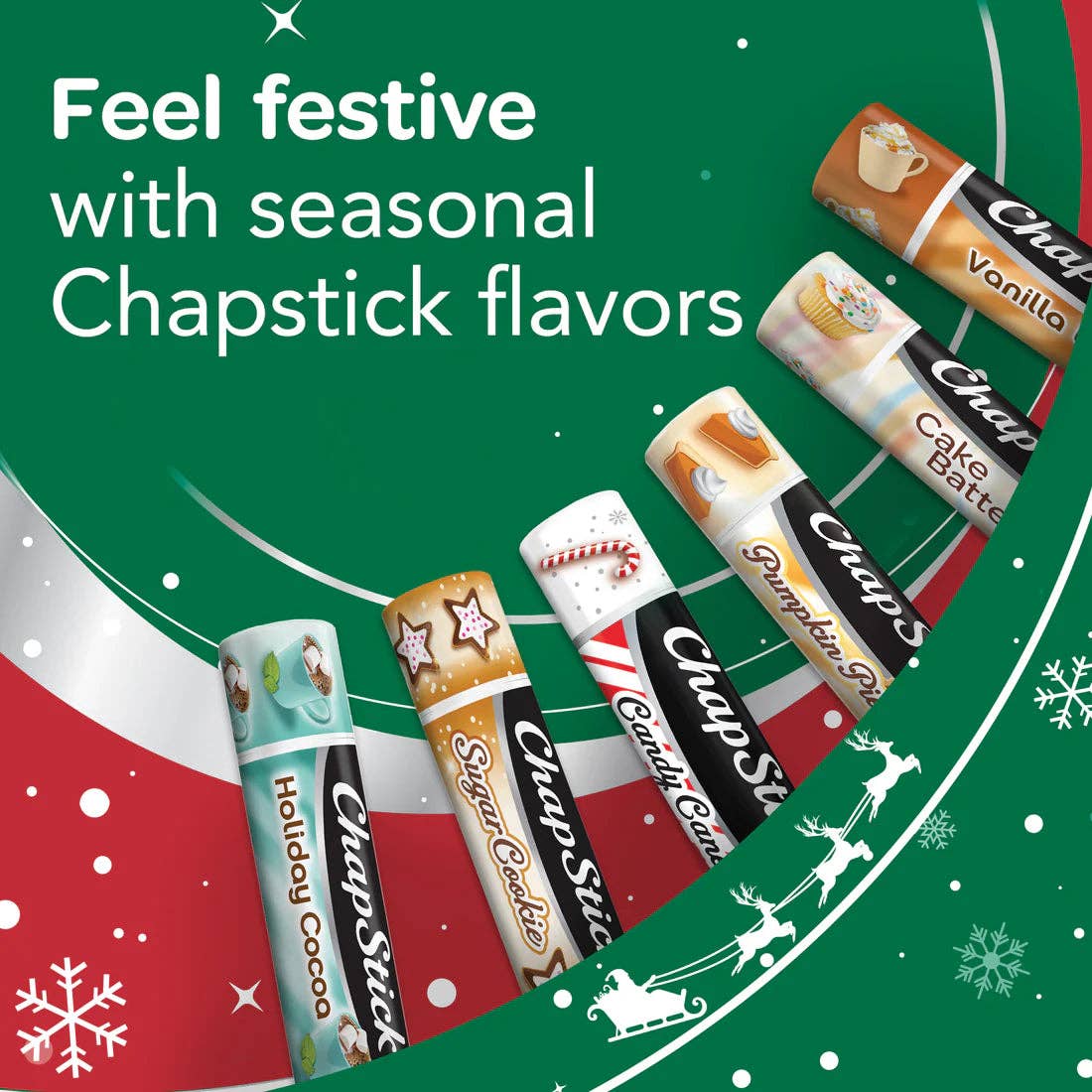 ChapStick Christmas Collection Pack | Candy Cane, Hot Chocolate, Sugar Cookie