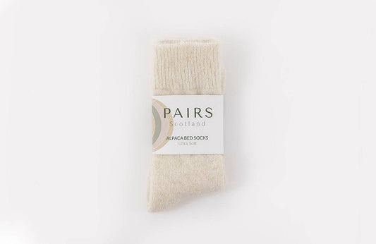 Ultra Soft Alpaca Bed Socks | Undyed Cream