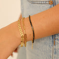 Black Tennis Chain Bracelet | Gold