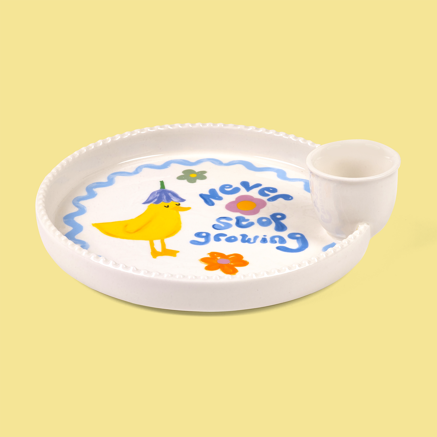 Never Stop Growing Duck Egg Cup & Plate