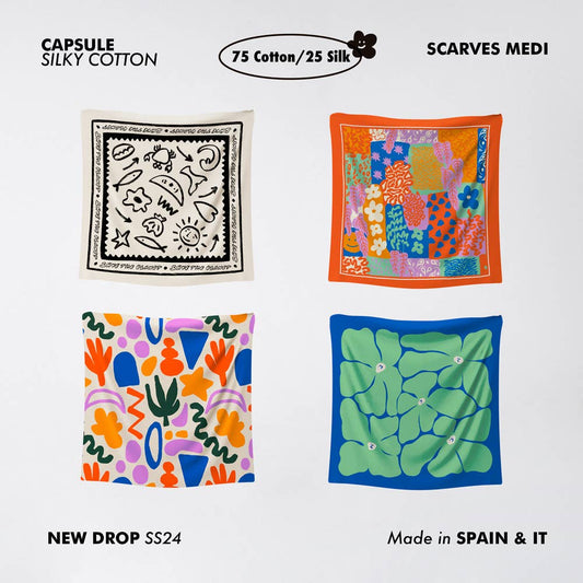 Medium Scarf | Graphic Silk Cotton