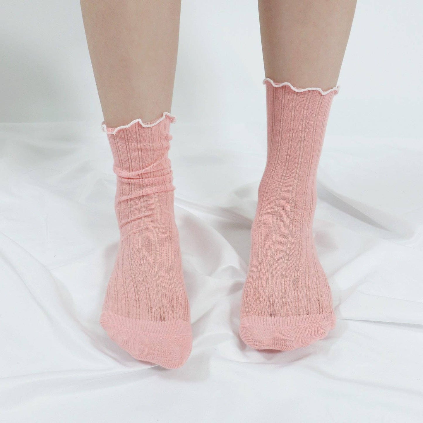 Women's Crew Sock | Sheer Ruffle