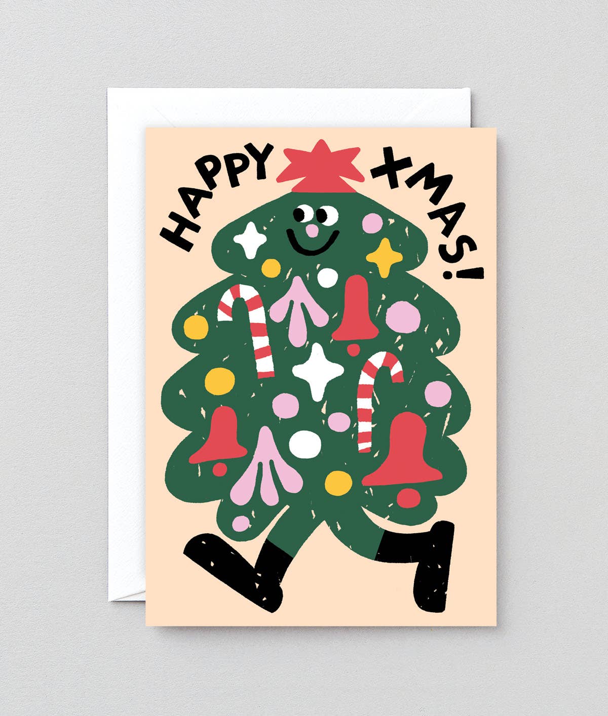 'Happy Xmas Tree' Embossed Holiday Greeting Card