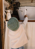 Berlin Merino Beanie | Green and Blue Stripe