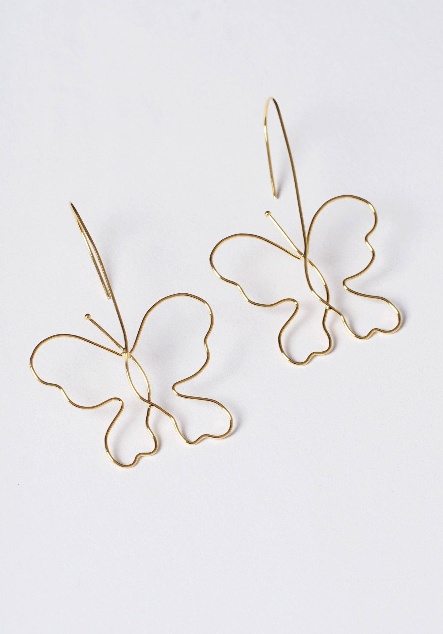 Butterfly Hook Earrings | Silver & Gold