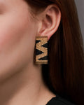 Wire and Cord Ines Earring | Black