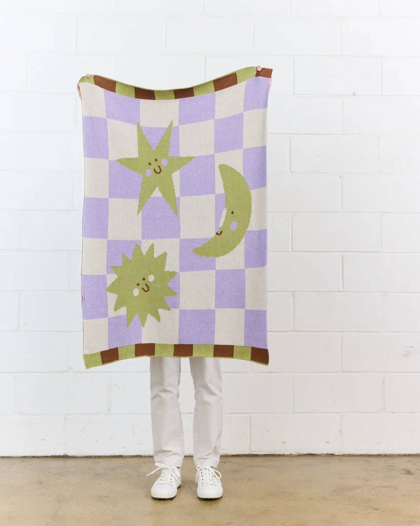Knit Mini Blanket | Moon & Stars