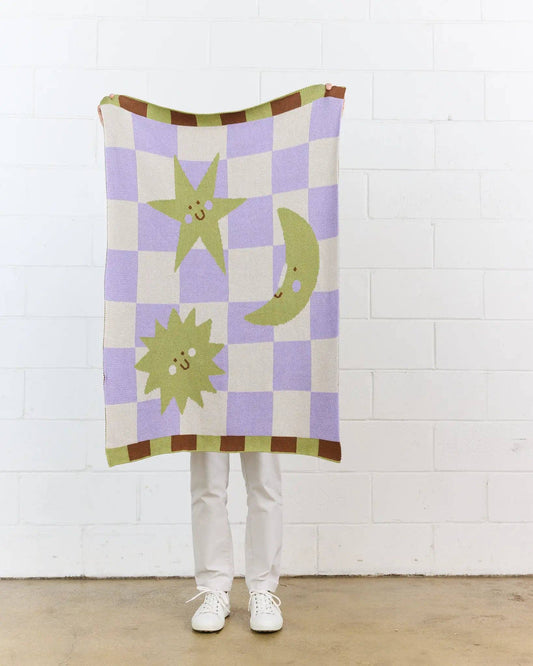 Knit Mini Blanket | Moon & Stars