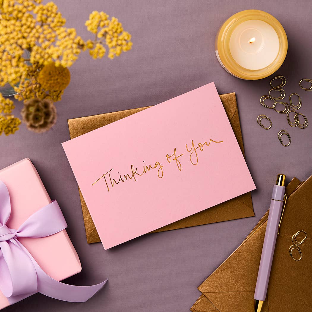 Thinking of You Greeting Card | Modern Gold Foil Stationery