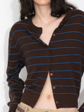 Striped Long-Sleeve Knit Cardigan | Two Colours
