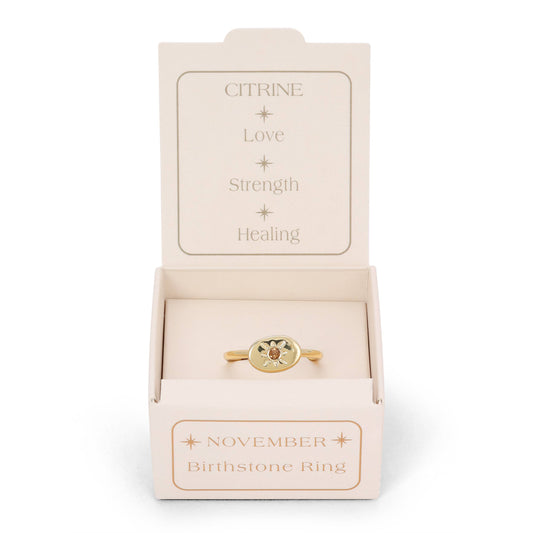 Birthstone Signet Ring | November/Citrine