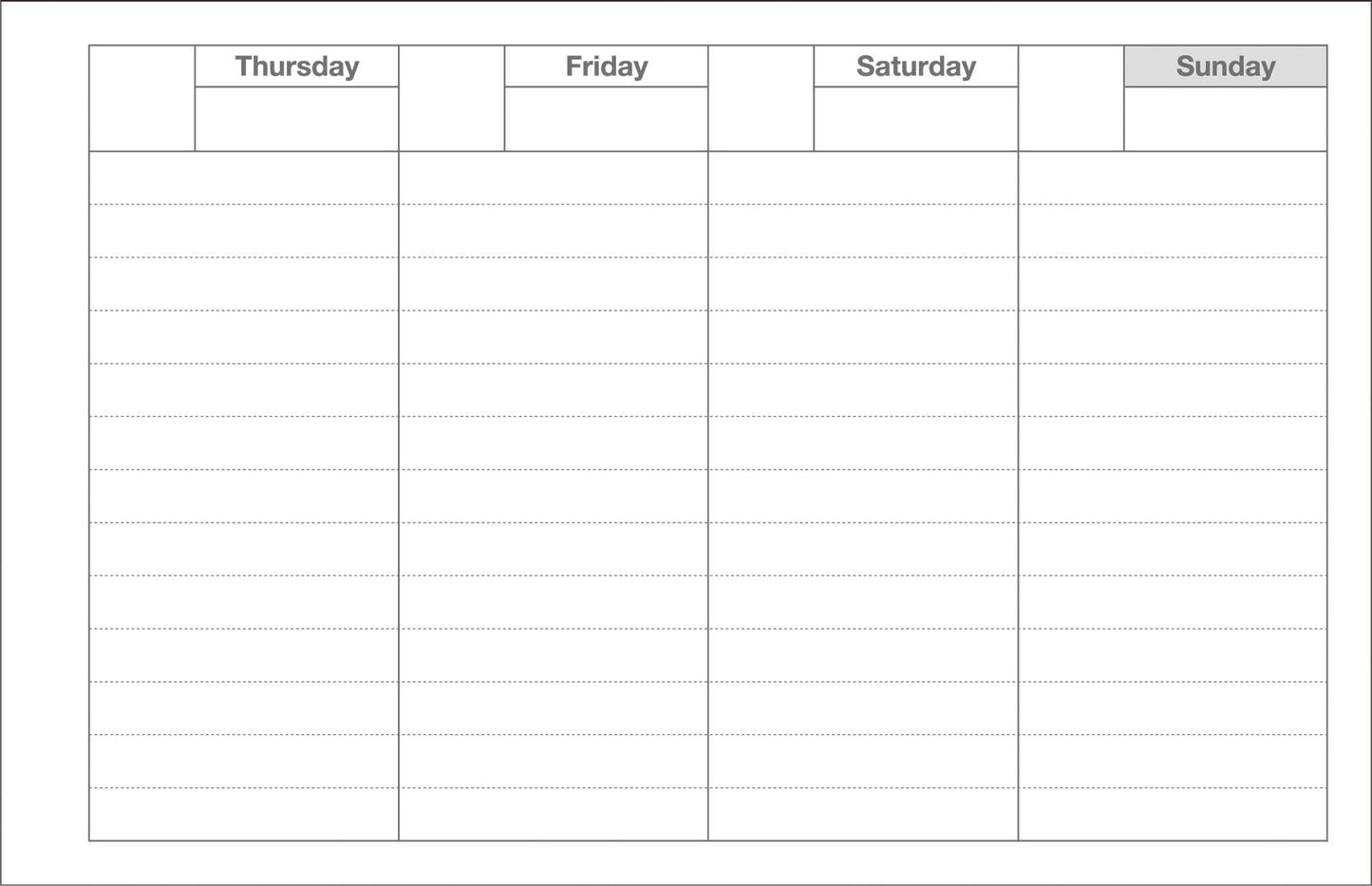 Dayfree Weekly Schedule | Various Colours