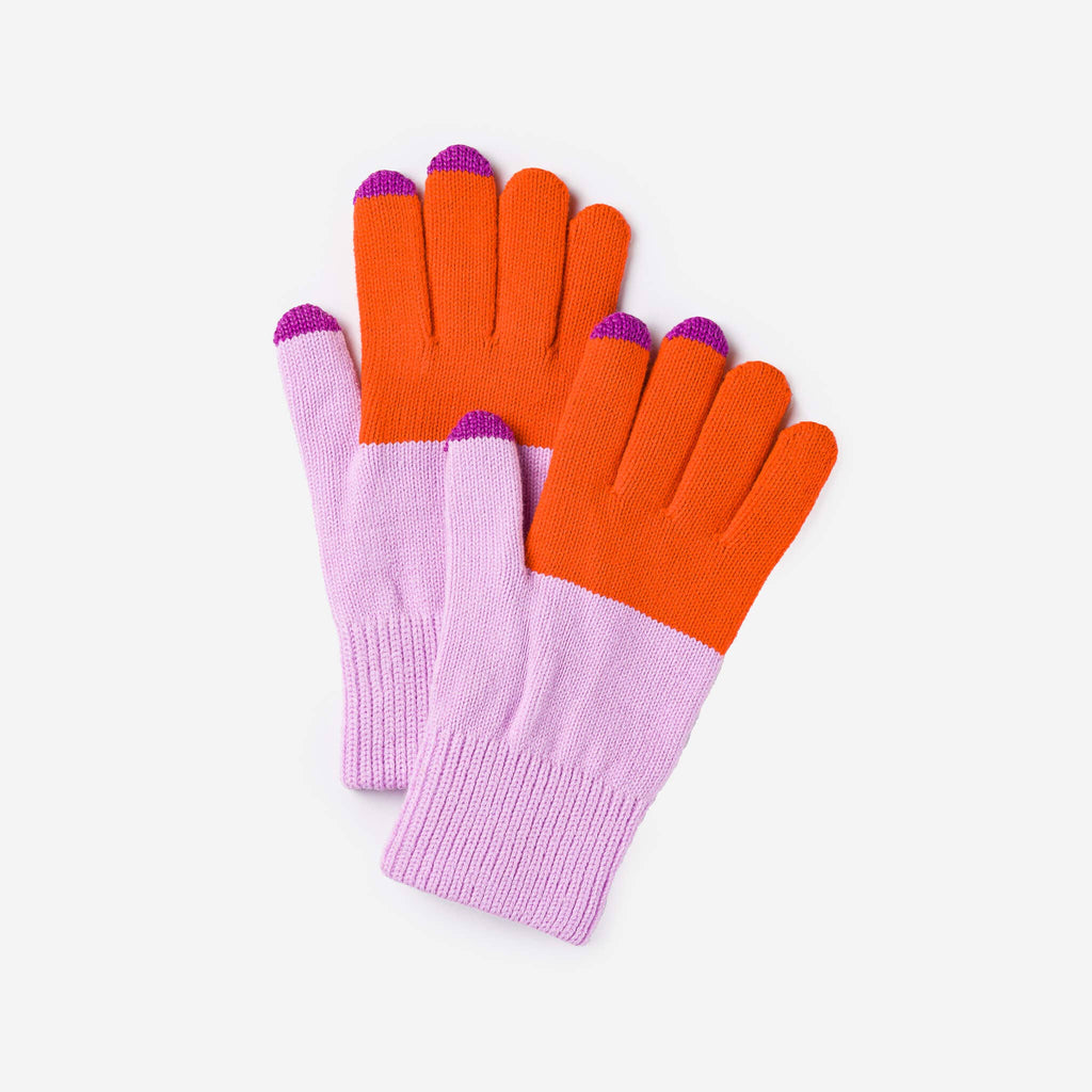 Colorblock Knit Touchscreen Gloves | Poppy Lilac