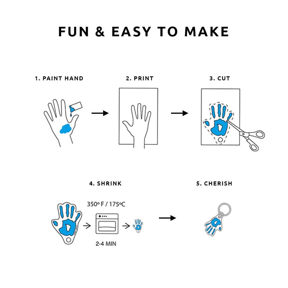 Kids Handprint Shrink | Keyring Kit