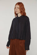 Cotton Pleated Blouse | Black