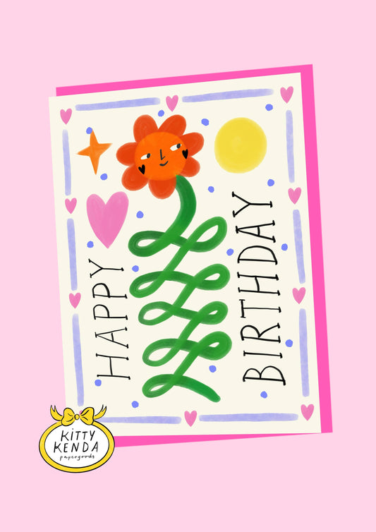 Elizabethan Birthday Flower | Birthday Card 