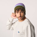 Wool Beanie | Purple Khaki & Mint