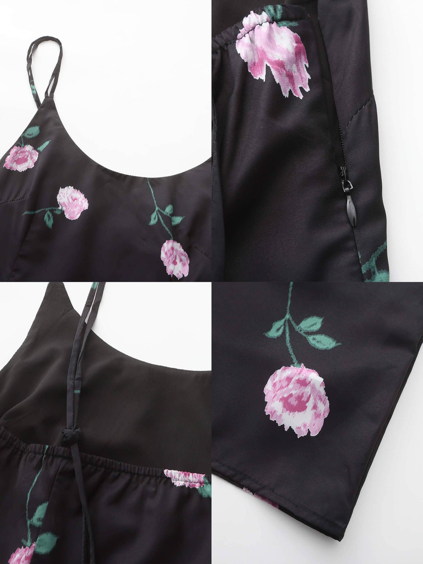 Rose Printed Fitted Sling Dress