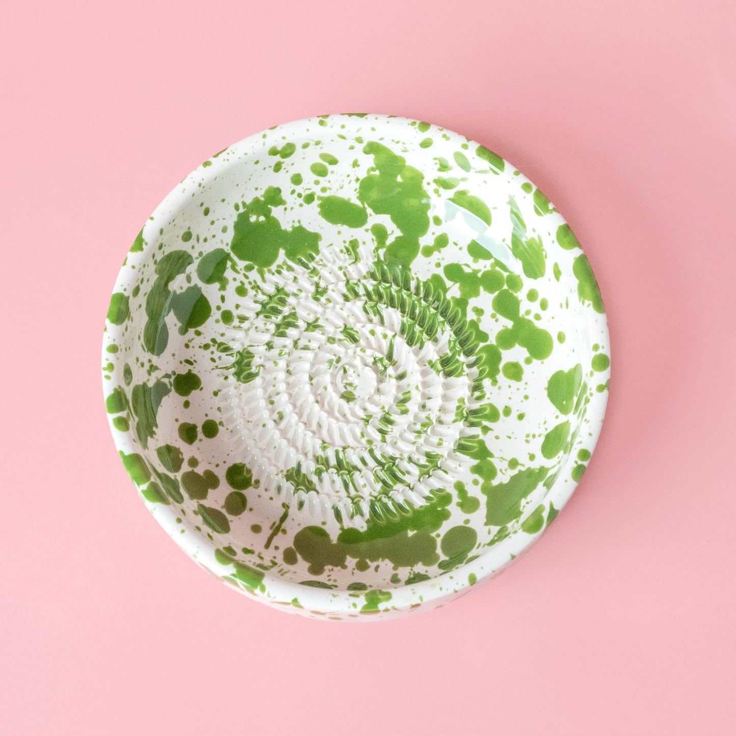 Large Pottery Grater Plate | Moss