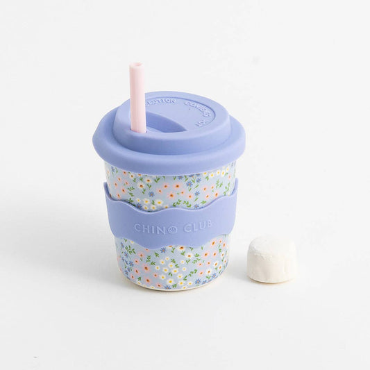 Blue Floral Babycino Cup | 8oz
