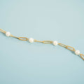Pearl Paperclip Chain Bracelet