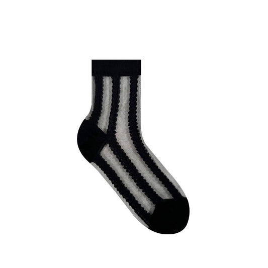 Women's Crew Sock | Sheer Stripe Lace