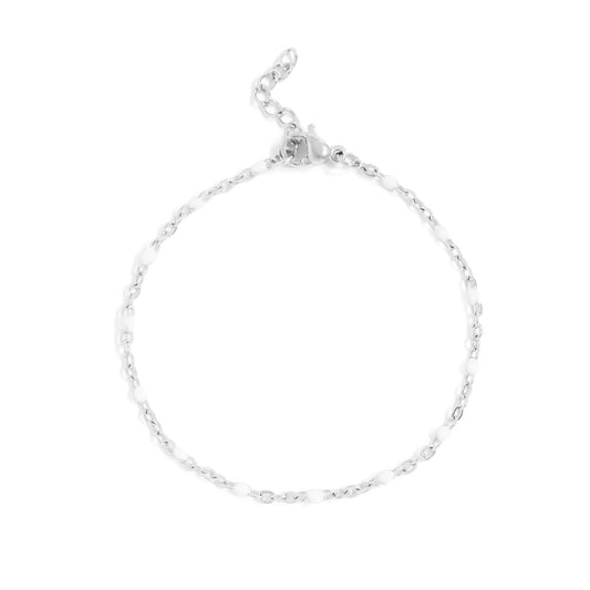Confetti Chain Bracelet | white
